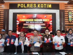 Pemusnahan 1,1 Kg Narkotika Jenis Sabu, Polres Kotim Komitmen berantas Narkoba
