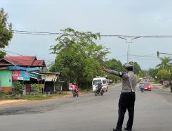 Jaga Keselamatan Masyarakat, Satlantas Polres Lamandau Gatur Lalin di Pagi Hari