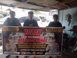 Bhabinkamtibmas Polsek Katingan Hilir Sosialisasikan Penolakan Premanisme Berkedok Ormas dan Layanan Hotline 110.