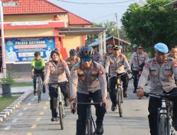 Kapolres Katingan Gelar Patroli Bersepeda dan Bakti Sosial dalam Rangka HUT Bhayangkara ke-79
