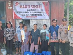 Dalam Rangka HUT Bhayangkara Ke – 79, Polsek Tasik Payawan dan Kamipang Salurkan Bansos Kepada Masyarakat Desa Hiyang Bana, Kec. Tasik Payawan, Kab. Katingan.